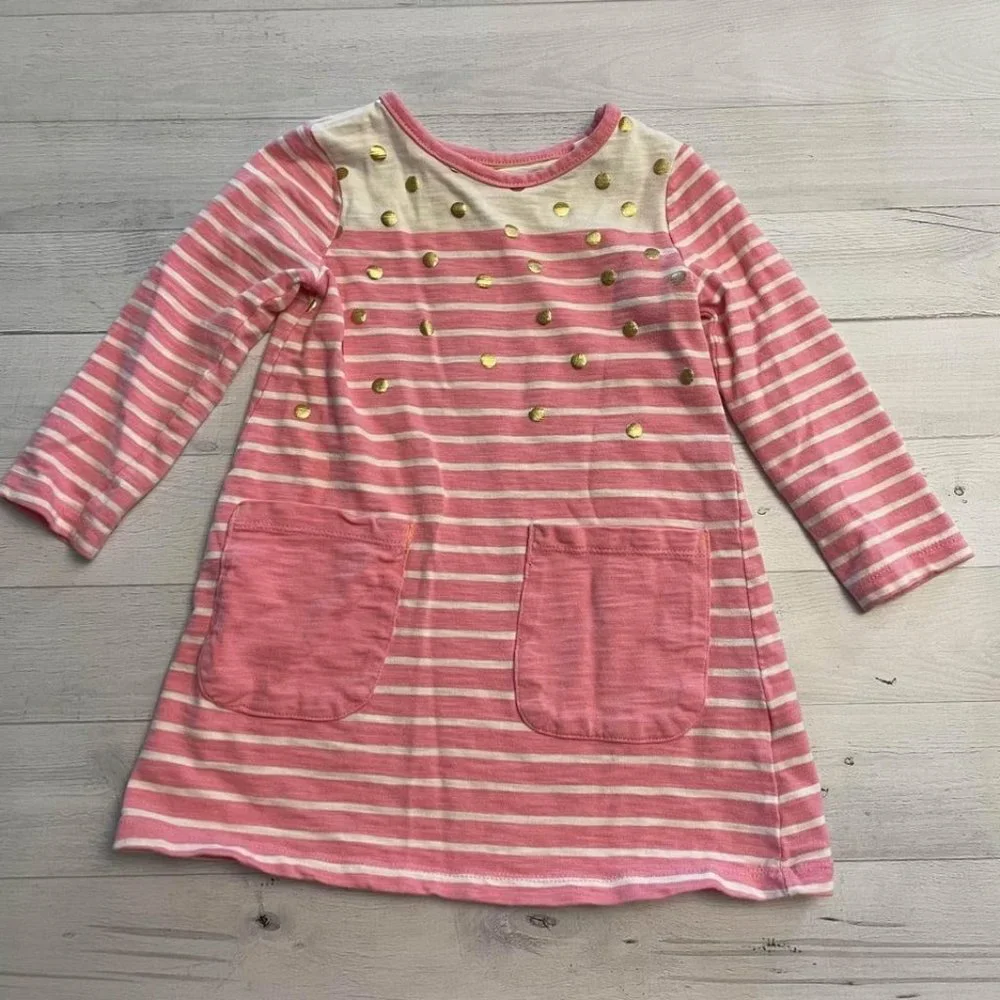 Mini Boden‎ pink/white/gold dress 2/3
